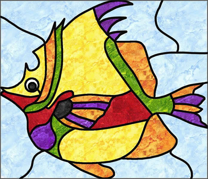 Fish Stained Glass Quilt Pattern PES-106 - Paper Pattern