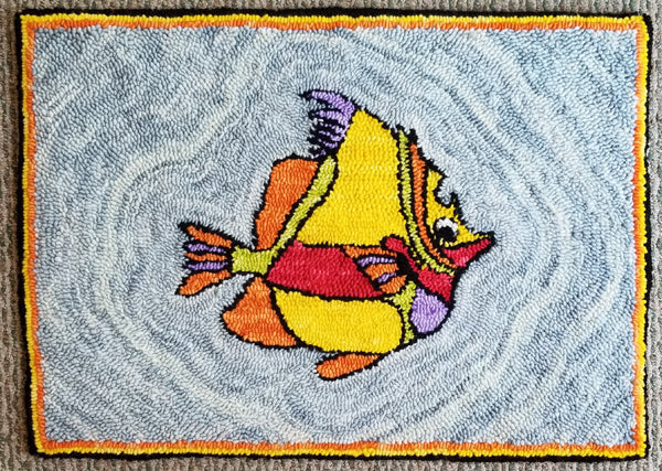 Patchwork Fish Rug Pattern Fish Rug Punching/Hooking PES-106Ne - Downloadable Pattern – QuiltWoman.com