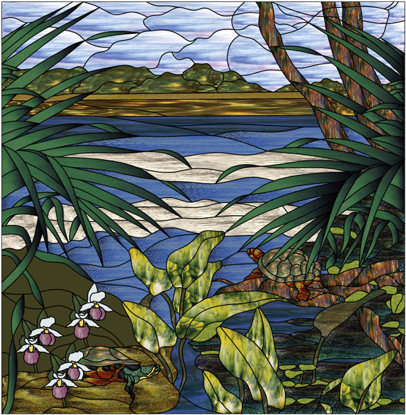 Minnesota Inlet Stained Glass Pattern PES-111S - Paper Pattern