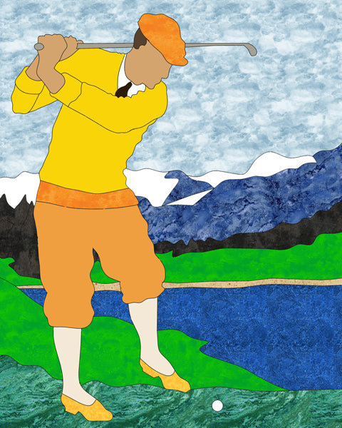 Golfer Applique Pattern PES-113N - Paper Pattern