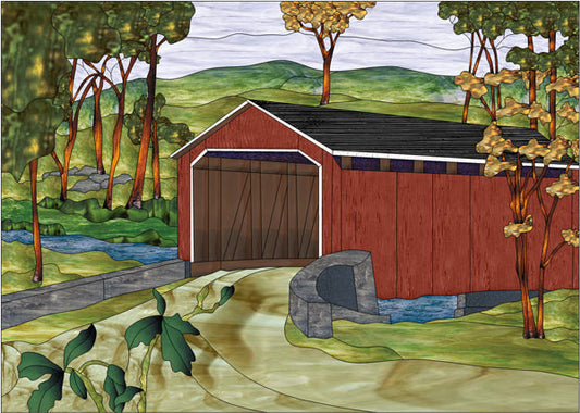 Covered Bridge Stained Glass PES-120Se - Downloadable Pattern