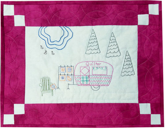 Camping Quilter Embroidered Wall Hanging Pattern PG-103 - Paper Pattern