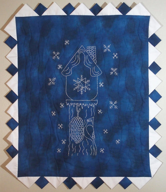 Winter Blues Embroidered Wall Hanging Pattern PG-107 - Paper Pattern