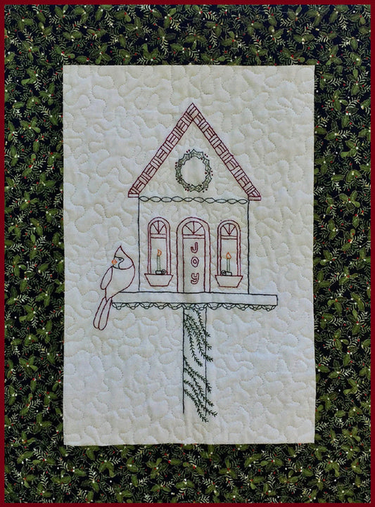 Holiday House Embroidered Wall Hanging Pattern PG-110 - Paper Pattern