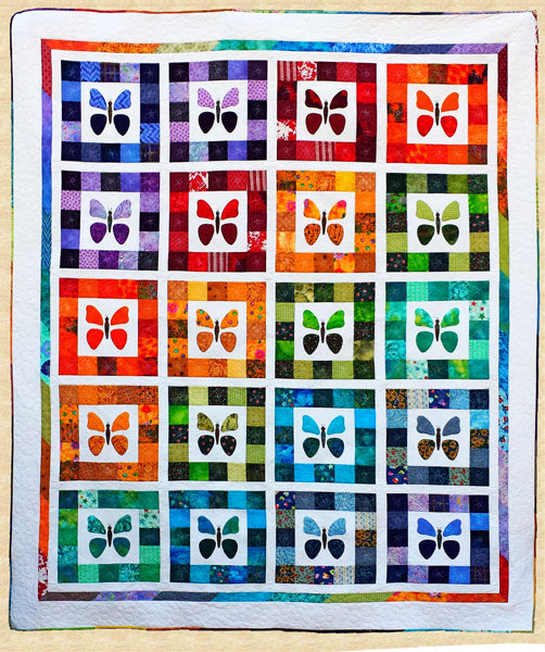 Rainbow Butterflies Quilt PPP-032e - Downloadable Pattern