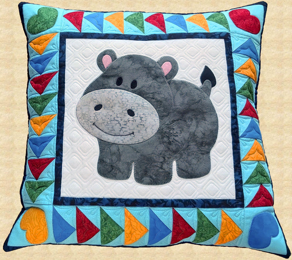 Happy Hippo Pillow PPP-056e - Downloadable Pattern