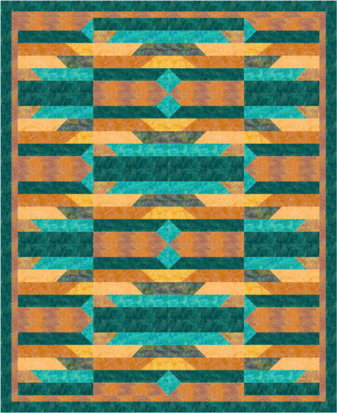 Turquoise Treasure Quilt PS-1003e  - Downloadable Pattern