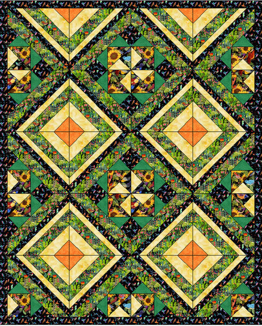 Garden Geckos Quilt Pattern PS-916 - Paper Pattern