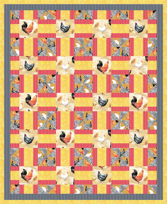 Poultry Party Quilt Pattern PS-920 - Paper Pattern