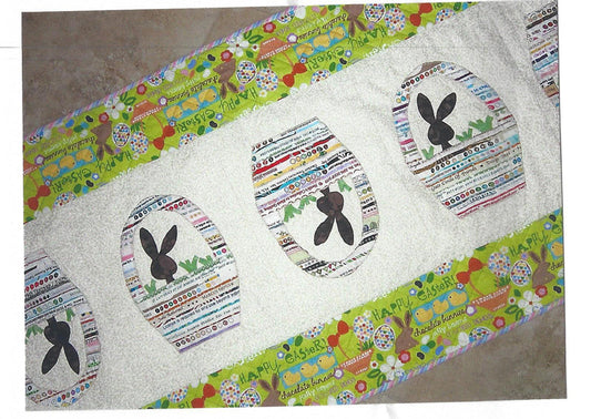 Bunnies and Baskets Table Runner QBE-115e - Downloadable Pattern