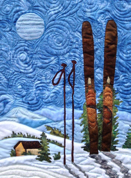 Skiing Under the Moonlight Quilt Pattern QFA-102 - Paper Pattern