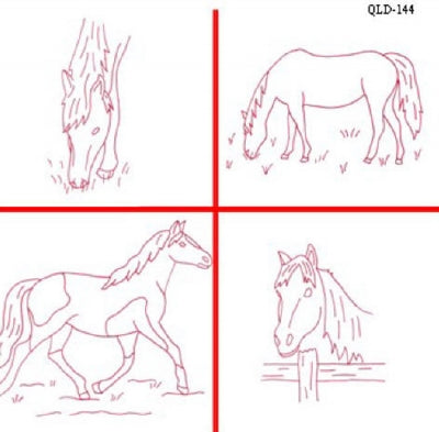 Horses Embroidery QLD-144e - Downloadable Pattern