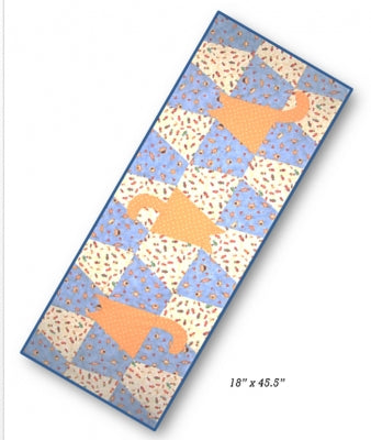 Tumbling Cats Table Runner QLD-226e - Downloadable Pattern