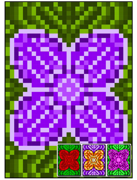 Four Petaled Flower Quilt RMT-0026e - Downloadable Pattern