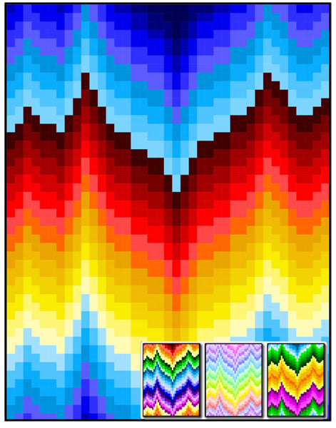 Bargello Style 01 Quilt RMT-0112e - Downloadable Pattern