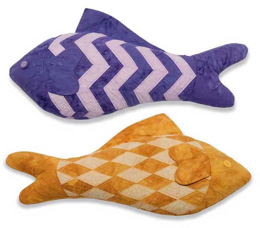 Chevron and Diamond Fish Stuffed Animal RQS-103e - Downloadable Pattern