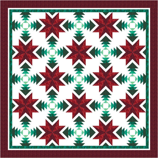 Poinsettia & Pine Quilt Pattern TTQ-113 - Paper Pattern