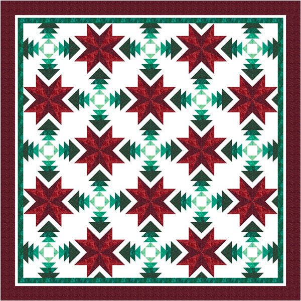 Poinsettia & Pine Quilt TTQ-113e - Downloadable Pattern