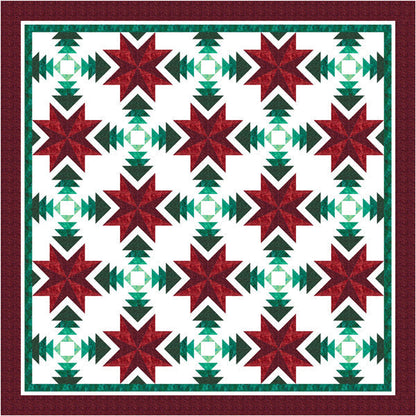 Poinsettia & Pine Quilt TTQ-113e - Downloadable Pattern