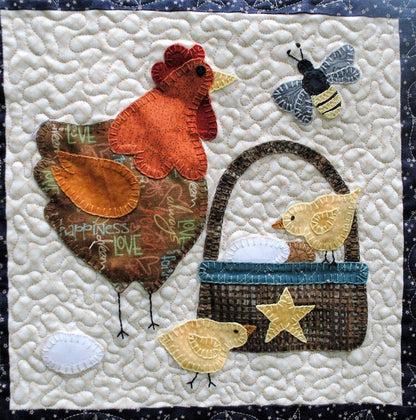 Tweets & Twinkles BOM - Hen & Chicks Block 2 Quilt Pattern UCQ-P552 - Paper Pattern