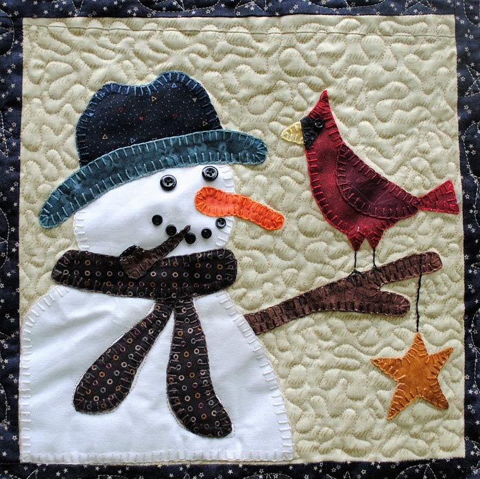 Tweets & Twinkles BOM - Block 5 Cardinal & Snowman UCQ-P555e - Downloadable Pattern