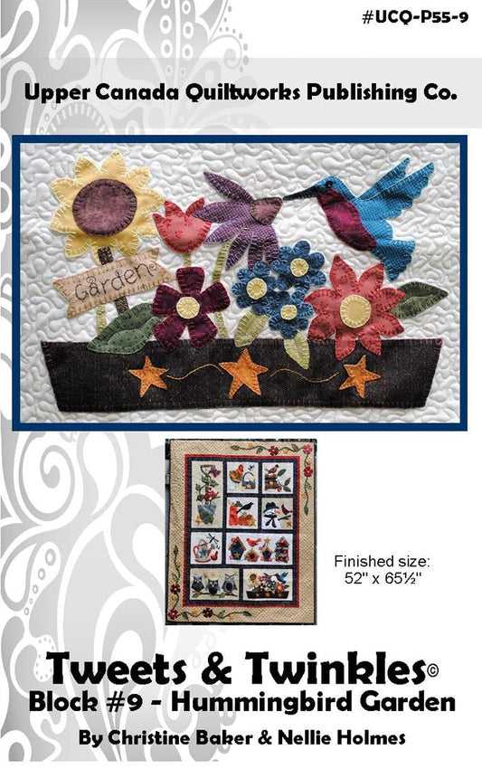 Tweets & Twinkles BOM - Block 9 Hummingbird Garden UCQ-P559e - Downloadable Pattern